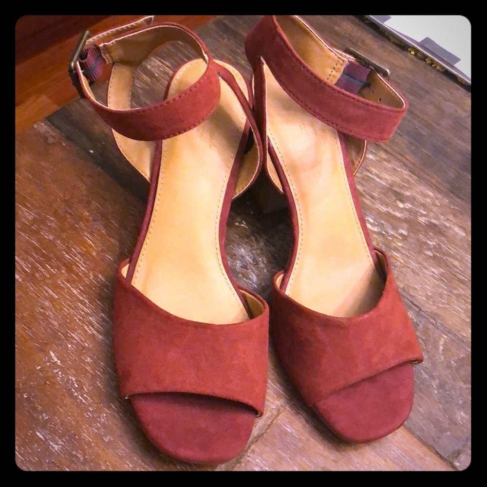 Maroon red sandals(size 8) never worn!